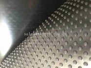 Anti - Slip Floor Rubber Mat Roll Black Grooved Little Dot Pattern